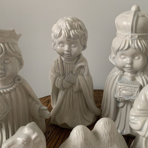 Arnels Pottery Vintage Nativity set Blue Christmas‎ Holy Family Handmade set 10p - Picture 8 of 17